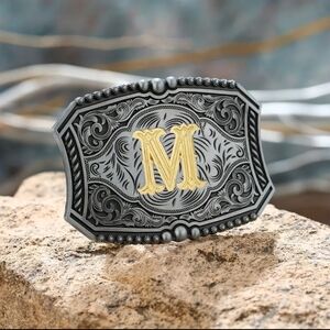 New Men's Cowboy Monogram M Western Belt Buckle